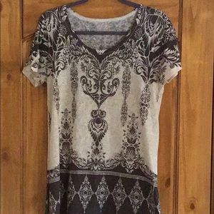 Vocal Brown and Beige Top Size L